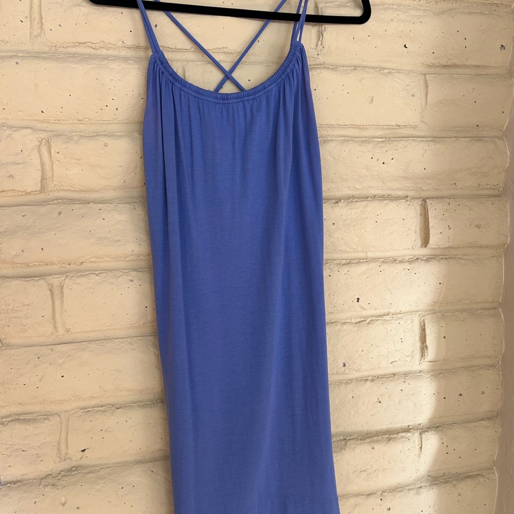 Chic Blue Spaghetti Strap Dress